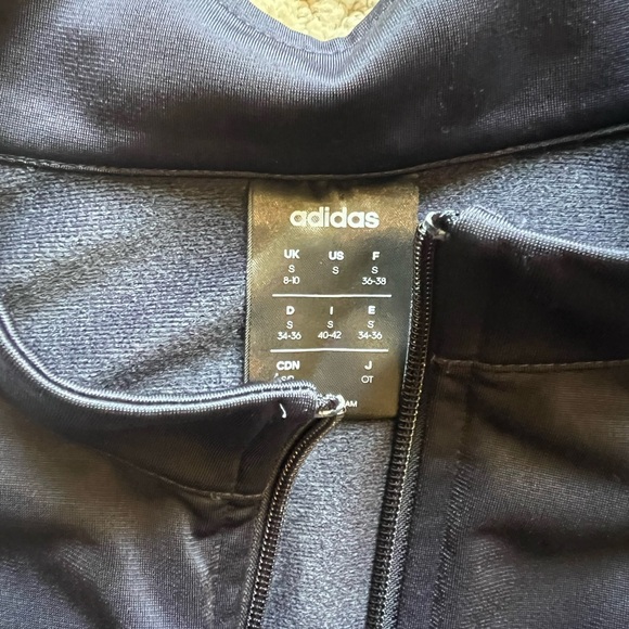 ADIDAS Navy Zip Up Bomber Jacket - Picture 3 of 7